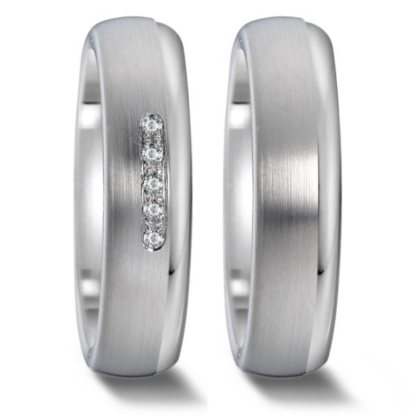 Weidner Trauringe Weissgold 62057 + 72057